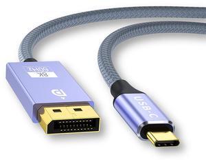 CORN 8K@60Hz USB C to DisplayPort 1.4 Cable (8K@60Hz, 4K@144Hz, 2K@240Hz), 32.4Gbps, USB-C to DP Cable Compatible for iPhone 16/15,MacBook Pro/Air,Odyssey G8/G9 (3.3FT/1m)