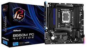 ASROCK B660M PG Riptide Intel B660 128G DDR4 PCIe 4.0 x16, Support 12 Intel Desktop CPU Motherboard Socket LGA 1700