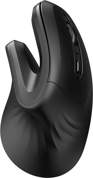 Ergonomic Mouse, Perfect Grip Advanced Vertical Wireless Mouse 2.4GHz Optical Vertical Mice 5 Buttons for work Laptop, Desktop, PC - Black