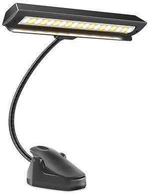 CORN Clip On Book Lights Music Light Stand 19 LED Orchestra Lamp Adjustable Neck Reading Light Rechargeable USB Desk Lamp 3000k-4200k-6500k