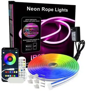 RGBIC LED Strip Lights, 32.8ft Smart LED Lights for Bedroom, Bluetooth LED lights APP Control, DIY Multiple Colors on One Line, Color Changing LED Strip Lighting Music Sync, Party Decor