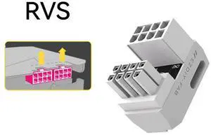 8Pin GPU Power Adapter, U Turn 180 Degree Video Card 8-Pin Female to Male Power Connector Desktop Graphics Card Cable Ties for Easy Installation White RVS 180 Degree