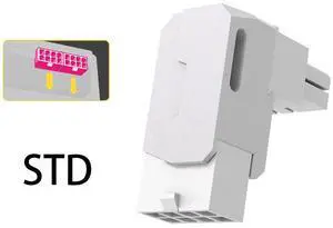 8Pin GPU Power Adapter, U Turn 90 Degree Video Card 8-Pin Female to Male Power Connector Desktop Graphics Card Cable Ties for Easy Installation White STD 90 Degree