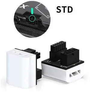 12VHPWR 16Pin GPU Power Adapter, U Turn 180 Degree Video Card 12+4 Pin Female to Male Power Connector, RTX 4090 Desktop Graphics Card Cable Ties for Easy Installation White STD 180 degree