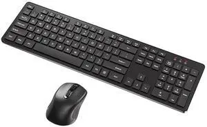 2.4GHz Full Size Wireless Keyboard and Mouse Combo, Ergonomic Design Compatible with Windows and Linux, 800/1200/1600 DPI - Plug and Play 2.4GHz Full Size Wireless Keyboard and Mouse Combo, Ergonomic Design Compatible with Windows and Linux, 800/1200/1600 DPI - Plug and Play