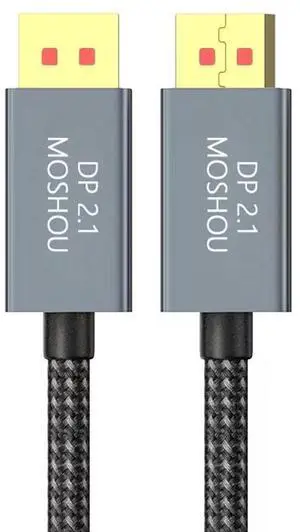 DisplayPort Cable 2.1, 16K 4.9FT/1.5M DisplayPort Cable 80Gbps 16K@60Hz 30Hz, 8K@120Hz 60Hz 4K@240Hz/144Hz 2K@240Hz, Support FreeSync G-Sync HDR10 for Gaming Monitor Graphics Card