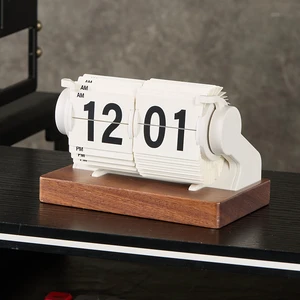 Desktop Time Management Clock, Creative Desk Decoration, Smart Multi-functional Alarm Clock, Automatic Time Synchronization and Page Turning Clock White Desktop Time Management Clock, Creative Desk Decoration, Smart Multi-functional Alarm Clock, Automatic Time Synchronization and Page Turning Clock White