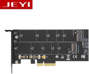 JEYI SK6 Half High M.2 NVMe(M Key)&NGFF(B Key) SSD to PCI-E 3.0 x4 Adapter Converter Card