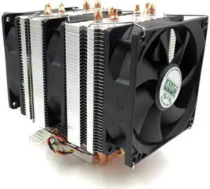 AVC CPU Cooler Heatsink with 6 Copper Heatpipes Triple 90mm PMW Fans