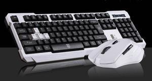 CORN Black & White Multimedia Gaming Keyboard & Mouse With USB RF 2.4GHz Wireless HTPC, Anti-Ghosting Feature, Water-Proof Design, Mute Effect and Mechanical Feel Design, Fully Compatible