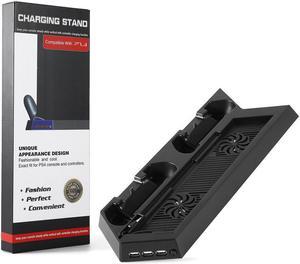 CORN PS4 Vertical Stand with Cooling Fan - Controller Charging Station with Dual Charger