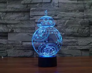 CORN 3D Illusion LED Desk Table Night Light Lamp USB Powered 7 Color Kids Children Family Holiday Gift Home Childrenroom Theme Decoration - Star Trek/Star Wars