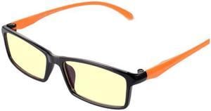 CORN Optiks YJ-2 Full Rim Advanced Video Gaming Eyewear Glasses with Headset Compatibility and Amber Lens Tint, flexible Beta Memory Polymer. (Orange)