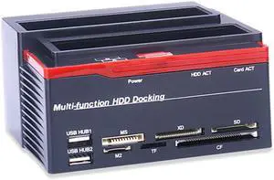 IDE SATA Hard Drive HDD Dock Docking Docking Station One Button Backup + Card Reader USB 2.0 For 2.5" 3.5" IDE PATA SATA HDD SSD, Capacity 4TB Support, Offline Clone OTC - RTP892 IDE SATA Hard Drive HDD Dock Docking Docking Station One Button Backup + Card Reader USB 2.0 For 2.5" 3.5" IDE PATA SATA HDD SSD, Capacity 4TB Support, Offline Clone OTC - RTP892