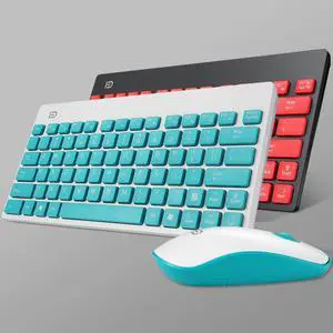 CORN 1500 Ultra Slim Water Proof Chocolate Key 2.4G Wireless 1600dpi Keyboard and Mouse Combo, 87 Keys  - Blue