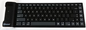 CORN Bluetooth Wireless Silicone Flexible Roll Up Soundless Keyboard - Supports PC, Mac, Android, iOS Waterproof Dustproof - Black