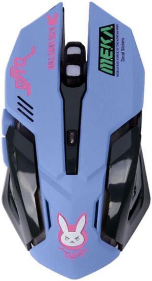 Overwatch OW D.VA Design Cosplay Pink LED USB Wired 2400DPI 6 Buttons Gaming Mouse