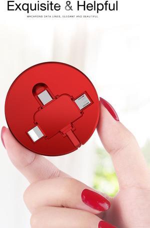 CORN 3 in 1 Micro USB Type C 8 Pin USB Cable for iPhone X 8 7 6 Cross Design Retractable 100cm USB Cable for Xiaomi Huawei