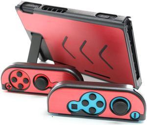CORN Aluminum Anti-scratch Dustproof Hard Back Protective Case Cover Shells for Nintendo Switch NS Console with Joy-Con Controller (Red)