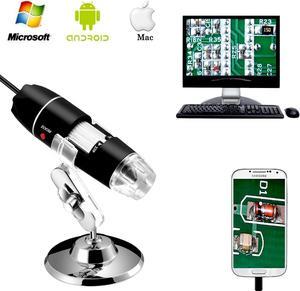 CORN 40 to 1000x Magnification Endoscope 2MP 8 LED USB 2.0 Digital Microscope Mini Camera with Metal Stand Compatible with Mac 10.5/Win7/8/10/Android with OTG/Linux