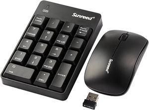 Sunreed Numeric Keypad & Mouse Combo, 2.4G Wireless Mini USB Number Pad Keyboard and Mouse for Laptop Desktop Notebook - Just One USB Port