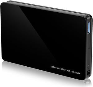 CORN Hard Drive Enclosure Aluminum Case USB 3.0 to 2.5 inch External Docking Station Disk Cover SATA I/II/III/HDD and SSD [Support UASP and 4TB Drives](Black)