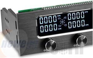 CORN STW-6041 PC 5.25 Inch Drive Bay Full Brushed Aluminum 4 Channel PWM Fan Controller with LCD Screen