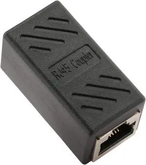 Ethernet RJ45 adapter - Shielded In-Line Coupler for Cat6/Cat5e/Cat5 Ethernet Cable Extender Connector - Female to Female, Black