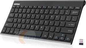Arteck 2.4G Wireless Keyboard Stainless Steel Ultra Slim Keyboard for Computer/Desktop/PC/Laptop/Surface/Smart TV and Windows 10/8/7/Vista/XP Built-in Rechargeable Battery