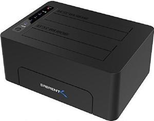 Sabrent USB 3.0 to SATA Dual Bay External Hard Drive Docking Station 2.5 3.5in HDD, SSD Hard Drive Duplicator/Cloner Function [10TB Support]