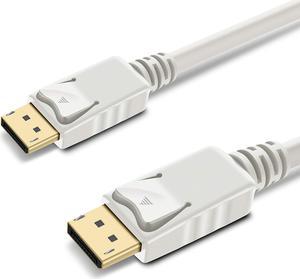 Display Port Male To Display Port Male DP Cable 1.8M Length Support HD Video(White)