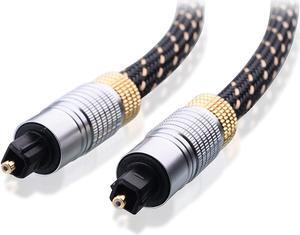 CORN Toslink Cable (Toslink Optical Cable/Digital Optical Audio Cable)  with Metal Connectors and Braided Jacket