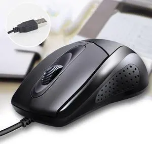 CORN 512  Ergonomic Design, USB Plug Classic Exterior Wired Mouse  For Office And Game- Black
