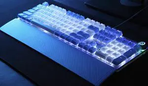 AULA F2088 All  Anti-ghosting Keys, Ergonomic Design, Cool Exterior  USB Wired Real Blue Mechanical Gaming Keyboard-Crystal Version and White Color Backlit