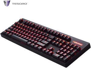 TESORO  G7 All Non-conflicting Keys,  Ergonomic Design, Cool Exterior Red Backlit LED Light USB Wired Cherry MX Black Mechanical  Gaming Keyboard  - Black