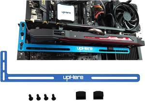 upHere Graphics Card GPU Brace Support Video Card Sag Holder/Holster Bracket, Anodized Aerospace Aluminum, Single or Dual Slot Cards- BLUE