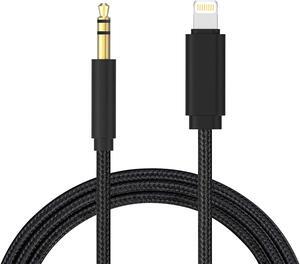 Lightning to 3.5mm Male Aux Stereo Audio Cable, Supporting iOS 11/10.3 or above, Corn Nylon Car Aux Cable for iPhone X/ 8/ 7 / 7 Plus, iPhone Adapter for Car Home Stereo