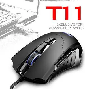 CORN T11  Ergonomic Design, Cool Exterior 6 Buttons USB Wired 2400DPI Gaming Mouse  - Black
