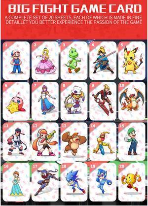 20PCS Super Smash Bros Ultimate NFC Card Big Fight Byleth NFC Tag Cards Amiibo Set - Linkage Card For NS Switch, Switch Lite Shipped Along With Leather Card Holder