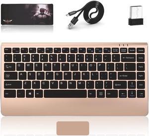 CORN K8  Ergonomic Design,Cool Exterior Ultra-thin and Portable  2.4GHz Wireless USB Charging Gaming Keyboard for PC and Laptop, Wide Palm Rest -Gold