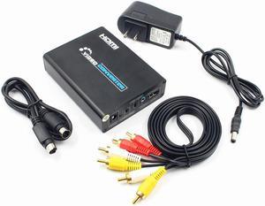 Av+s-video to hdmi S port  to HDMI AV HDMI S-VIDEO HD full 1080P splitter S-Video & Composite RCA to HDMI Converter AV Adapter - R/L Audio - 1080P Scaler