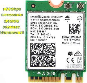 Intel 9260NGW 2.4G/5G 300Mbps+1730Mbps 160 MHz Channels Bluetooth 5.0 NGFF Combo Wifi Adapter