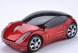 CORN  Car Shape ,Cool Exterior 3 Buttons Optical Wireless 1600DPI  Mouse, Smart Power-saving Function - Red