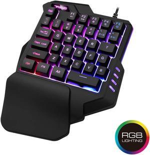 CORN G30 Professional Wired 35 Keys  Mechanical Feeling Gaming Keypad with RGB  LED Backlight One-handed Membrane Keyboard