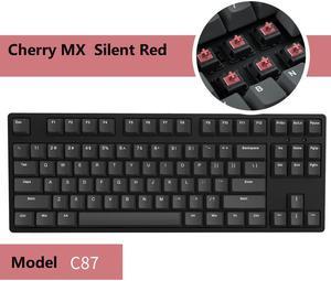 iKBC C200  87 Keys TKL Mechanical Keyboard with Cherry MX Silent  Red Switch, Black  PBT Double Shot Keycap, N-Key Rollover and 6 Anti-ghosting Keys( No Light Version)
