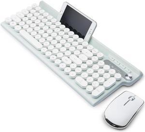 Langtu LT500  Ergonomic Design,Cool Exterior 2.4GHz Wireless Keyboard And Mouse Combo For Office And Game, USB Chargeable, 1500DPI Silent Mouse  - Green and White