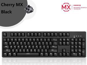 A-jazz AK535  N-key Rollover  Ergonomic Design,Cool Exterior USB Wired Cherry  MX Black Mechanical Gaming  Keyboard For Office And Game, White Backlit, PBT Keycaps  - Black