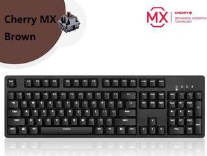 A-jazz AK535  N-key Rollover  Ergonomic Design,Cool Exterior USB Wired Cherry  MX Brown Mechanical Gaming  Keyboard For Office And Game, White Backlit, PBT Keycaps  - Black