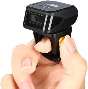 Eyoyo 1D Wireless Ring Barcode Scanner,Compatible with Bluetooth Function & 2.4GHz Wireless & Wired Connection,Portable Wearable Mini Finger Bar Code Reader Work with Windows,Mac OS,Android 4.0+,