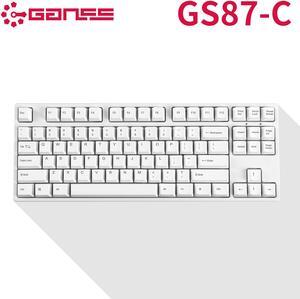GANSS  GS87C Mechanical Keyboard with Cherry MX Red Switch for iOS, Android, Windows and Mac, PBT Keycaps-White